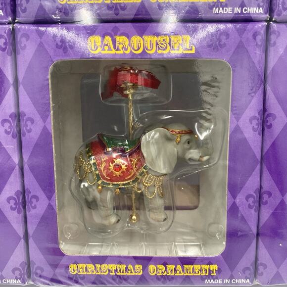 Set of 8 Costco Carousel Animal Christmas Ornaments Merry Go Round SEALED - Picture 8 of 15